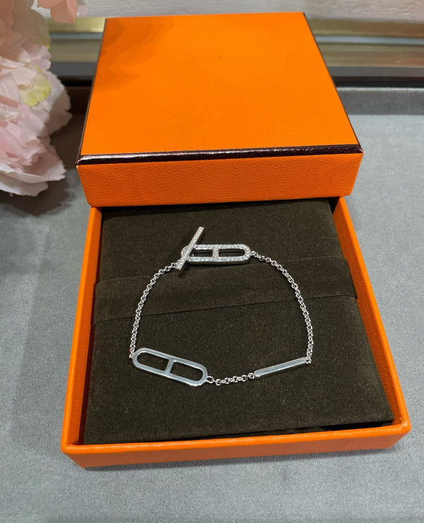 BRACCIALE CHAINE D'ANCRE PM EVER IN ORO ROSA 18K CON DIAMANTI ST