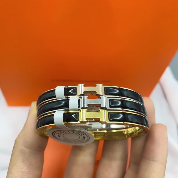 BRACCIALE CLASSICO HM CLIC IN SMALTO NERO DA 8 MM