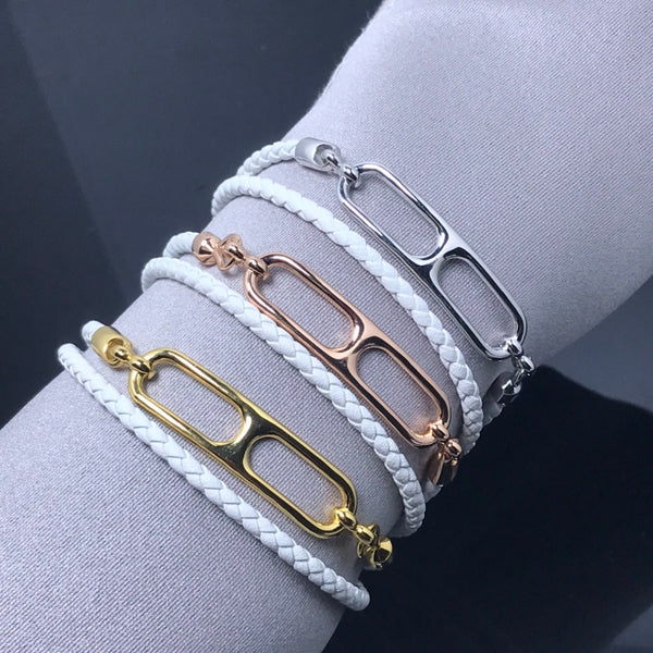 Bracciale con cinturino in pelle HM Pig Nose