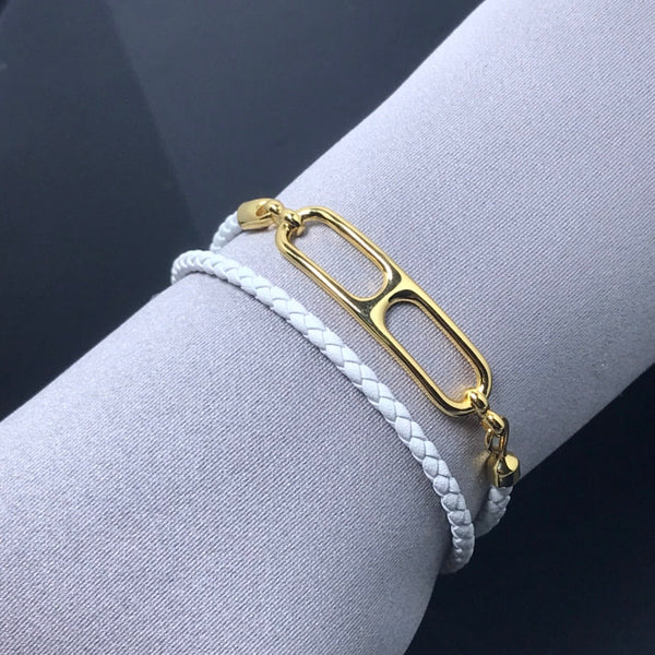 Bracciale con cinturino in pelle HM Pig Nose