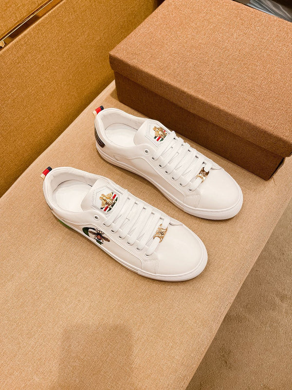 GG ACE EMBROIDERED WHITE BEE
