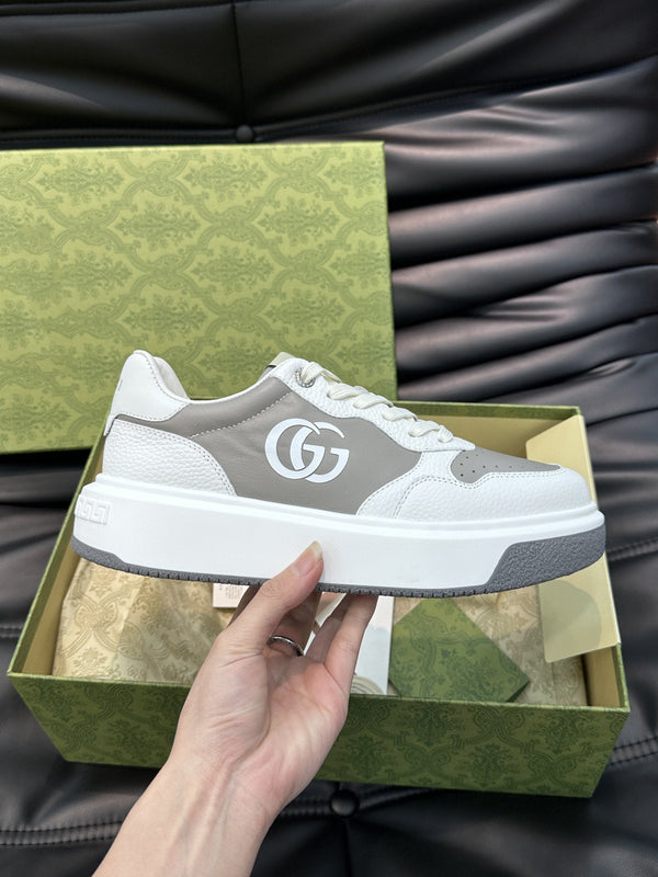 GG SNEAKERS WHITE GREY LEATHER