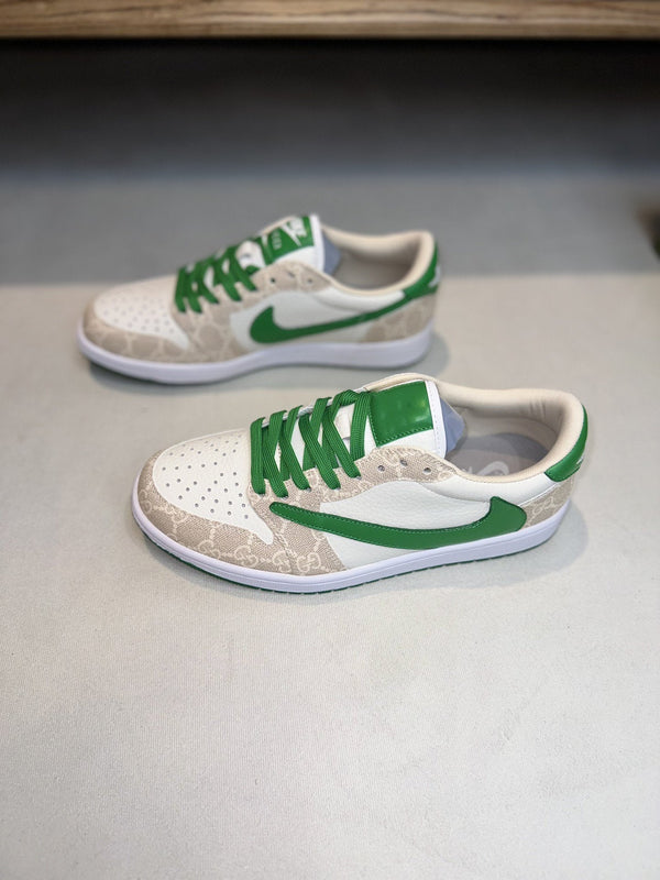 GG LOW TRAVIS GREEN WHITE LEATHER