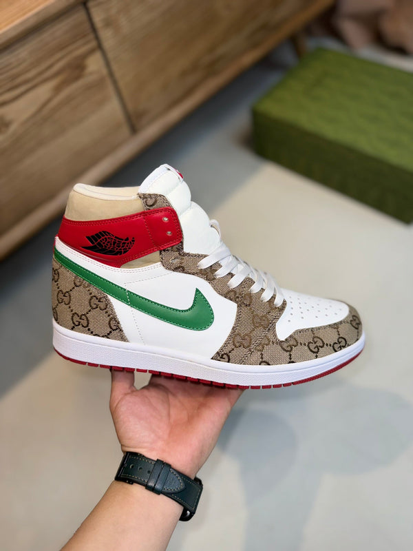 GG AIR JORDAN MARRONE BIANCO