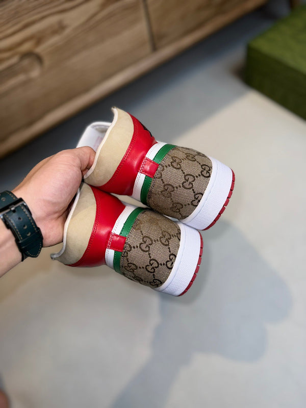 GG AIR JORDAN MARRONE BIANCO