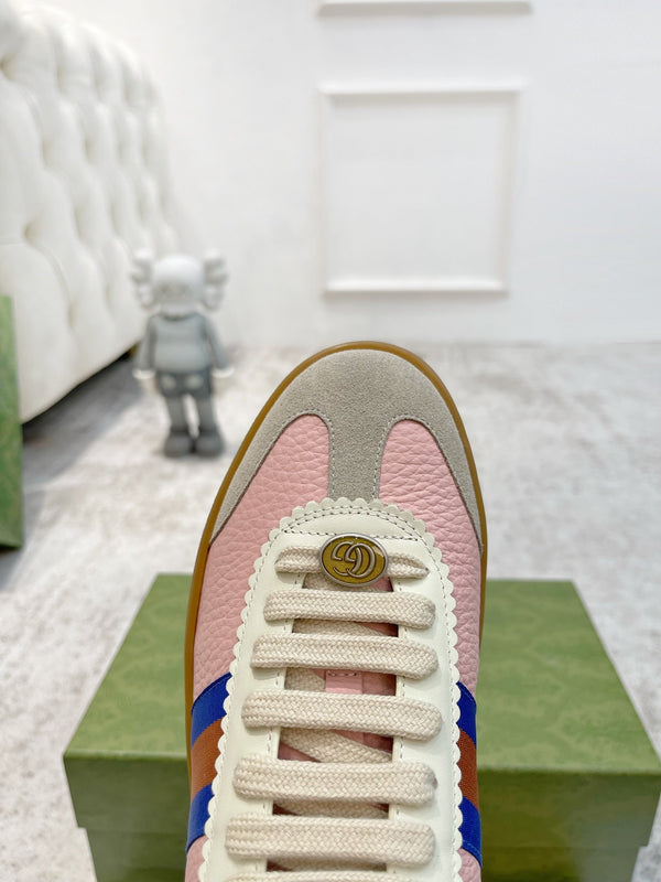 SNEAKERS GG IN PELLE ROSA ARDESIA