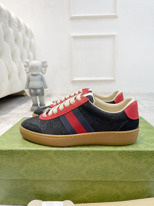 GG SNEAKERS ARDESIA NERO ROSSO PELLE