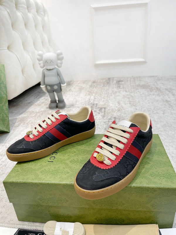 GG SNEAKERS ARDESIA NERO ROSSO PELLE