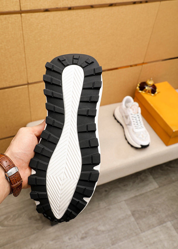 LV HIGH-END CLASSIC WHITE SUEDE MEN'S SHOES