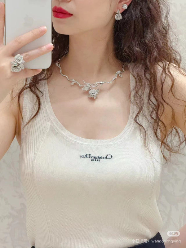 Dior 25 White Silk Tank Top