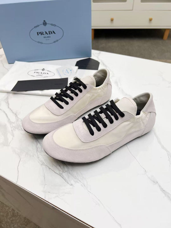 PRA COLLAPSE SNEAKERS GREY AND WHITE BRUSHED LEATHER PATCHWORK