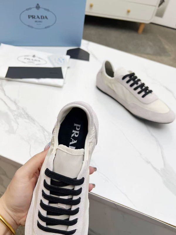 PRA COLLAPSE SNEAKERS GREY AND WHITE BRUSHED LEATHER PATCHWORK