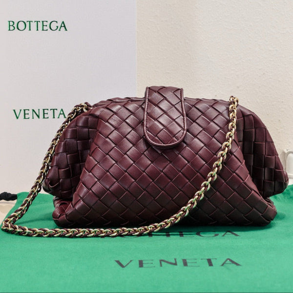 BV Small Intrecciato Clutch Barolo Leather