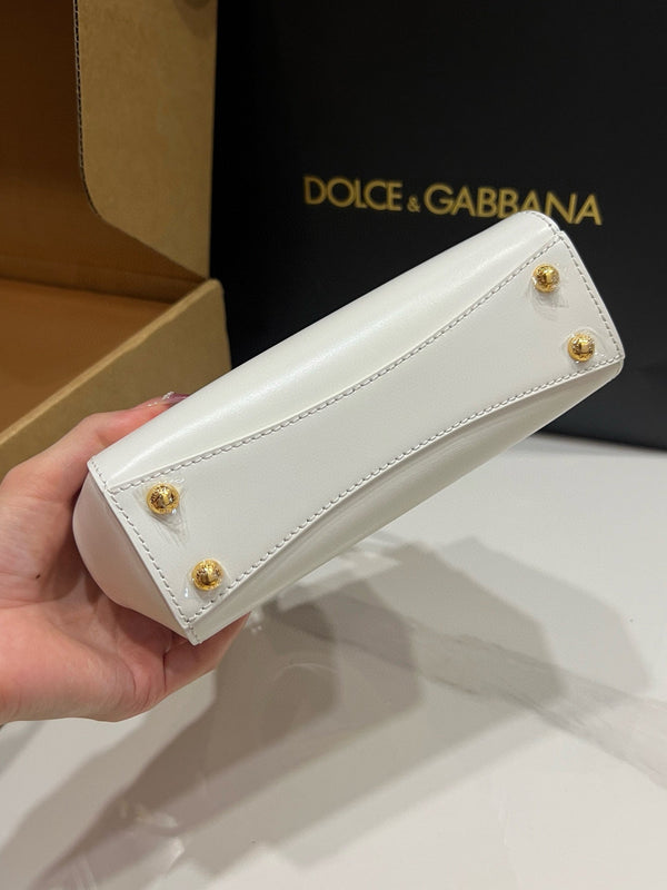 Dolce & Gabbana Mini Marlene 19cm Bag in White Calfskin