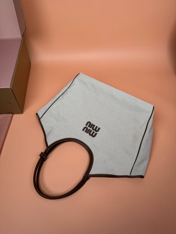 MIU IVY CANVAS 37CM LARGE TOTE BAG