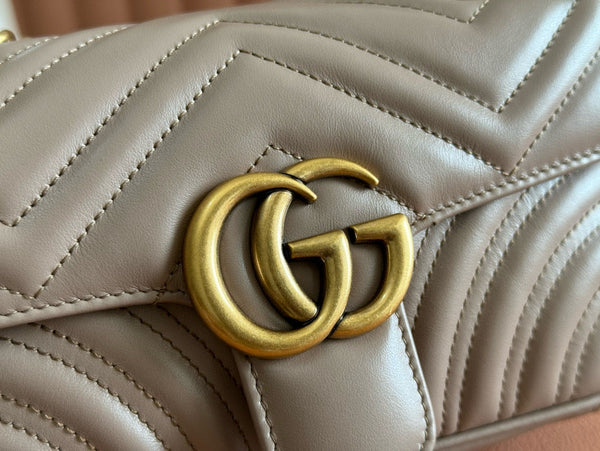 GC Marmont Matelassé Bag Nude Leather