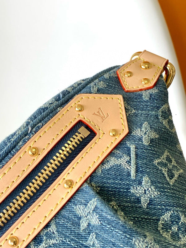 LV High-rise Bumbag Denim Blue Montage-coated Canvas