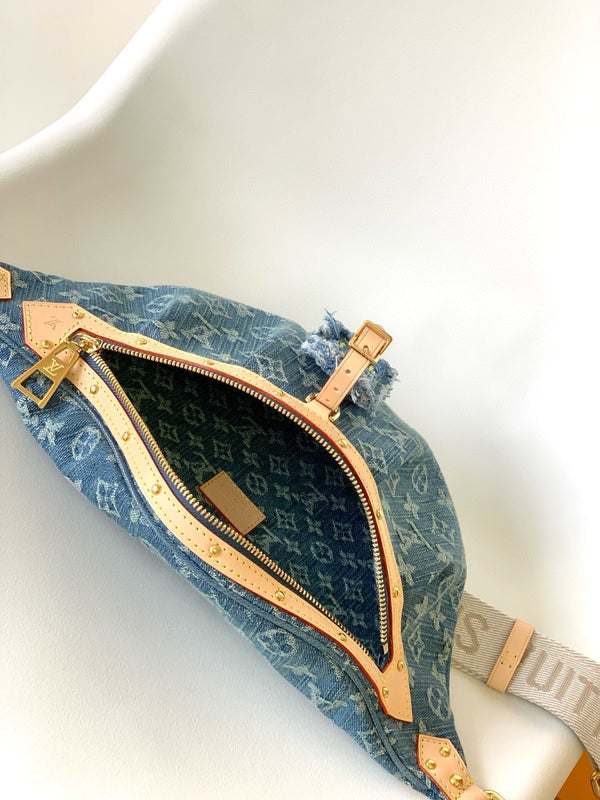 LV High-rise Bumbag Denim Blue Montage-coated Canvas