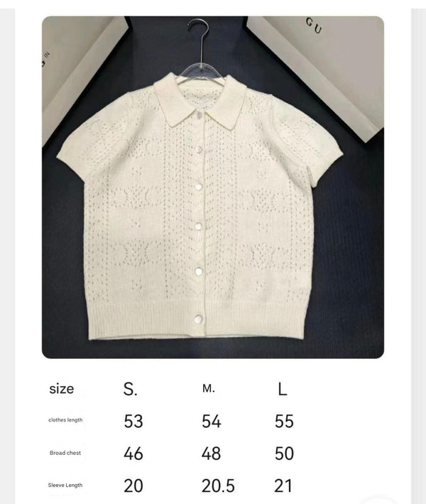 Celine Short Cardigan in Off White Cashmere