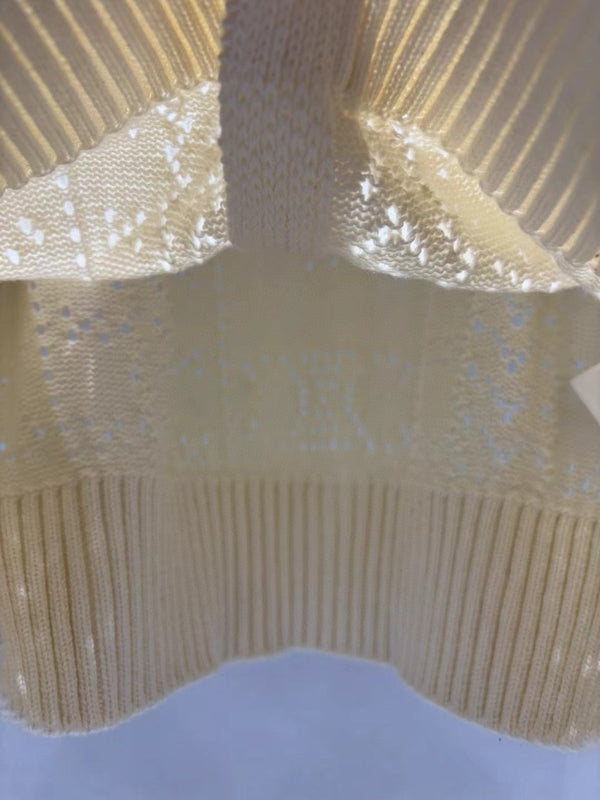 Celine Short Cardigan in Off White Cashmere