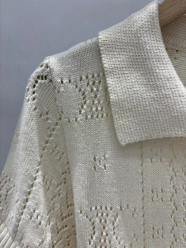 Celine Short Cardigan in Off White Cashmere