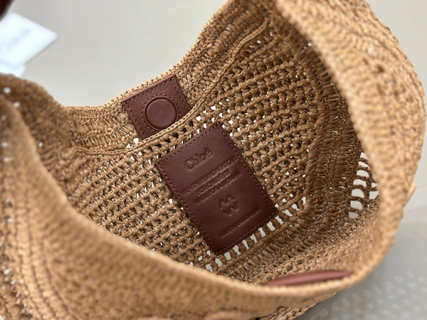 Chloe 2025 Summer Banana Hobo Bag Summery Brown In Raffia
