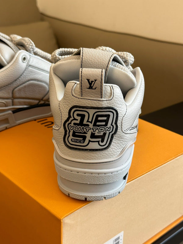 LV Skate Sneaker Off White Cowhide and Mesh Fabric