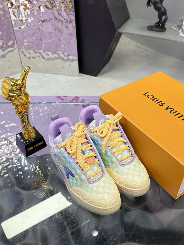 LV Skate Sneaker Rainbow Cowhide and Mesh Fabric