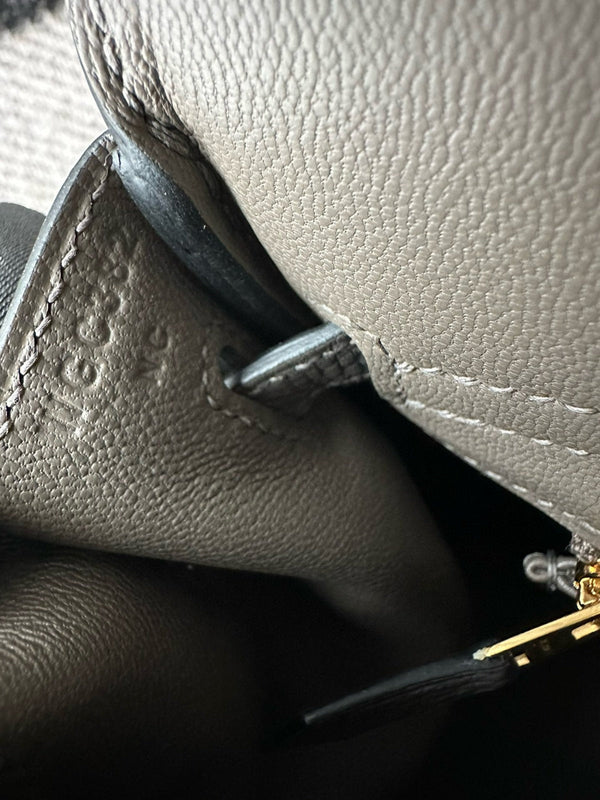 HM BIRKIN 25cm Gris Etain Pelle Togo Hardware Oro