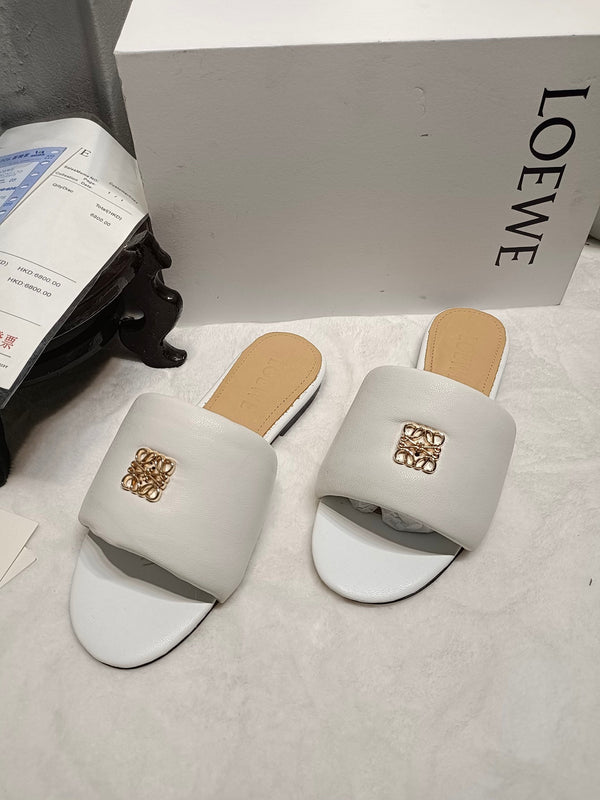 Loewe Anagram Padded Slide Multicolor Flat Sheepskin