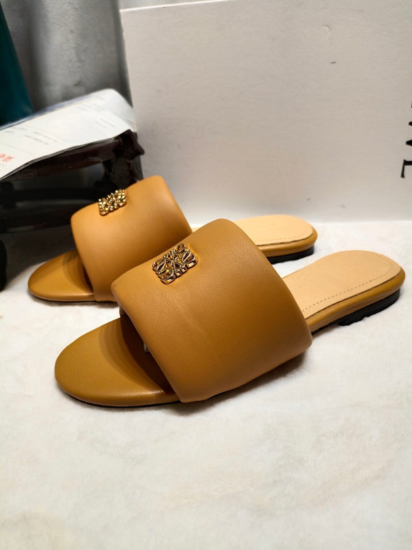 Loewe Anagram Padded Slide Multicolor Flat Sheepskin