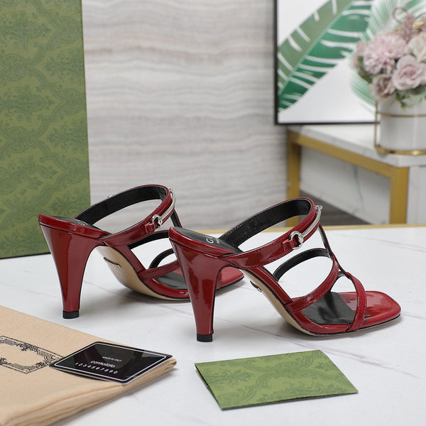 SANDALO GG SLIM HORSEBIT SLIDE ROSSO