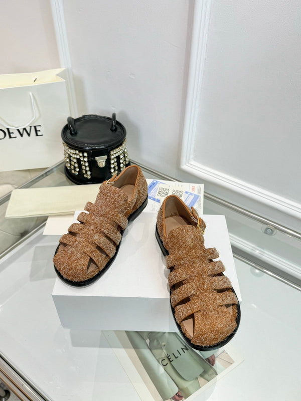 Loewe Campo Sandals Snowflake Cow Suede 246500
