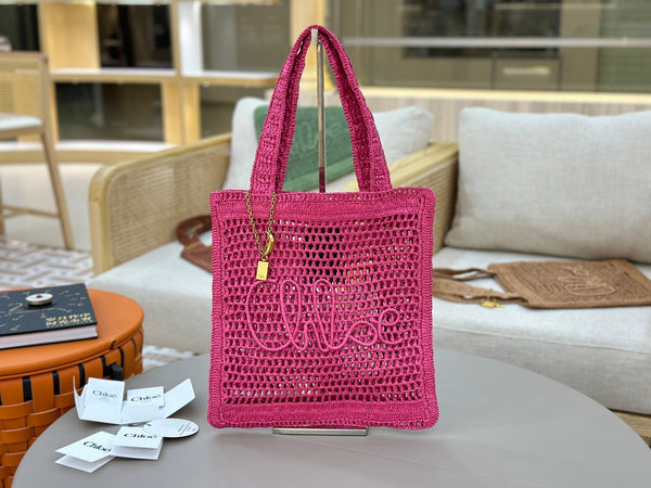 Chloe Summer Banana Bag 33cm Summery Raffia