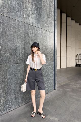 CD 26 Short-Sleeve Shirt with Mesh Panels White in Cotton