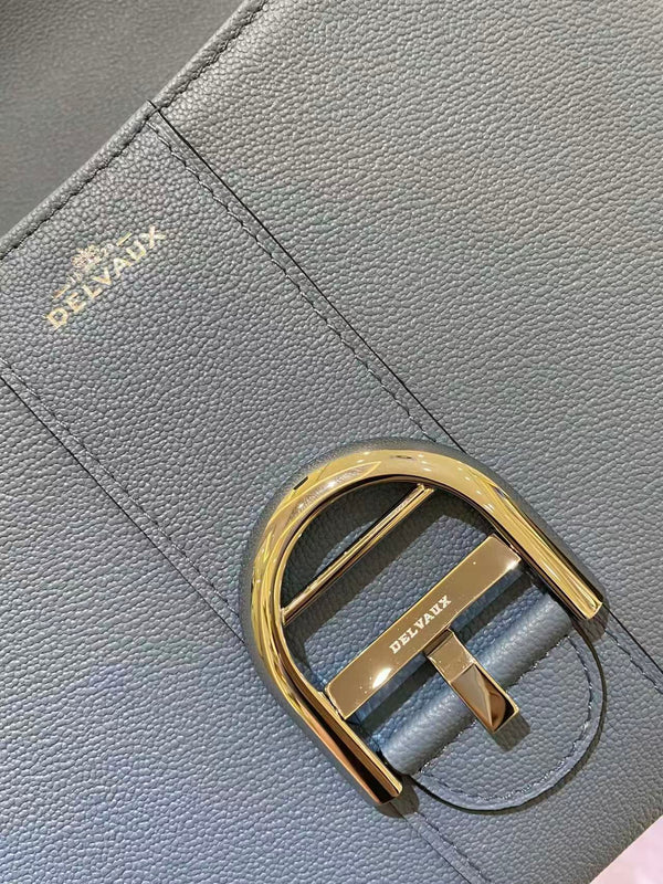 Delvaux Tempo Baby Blue in Grained Calfskin