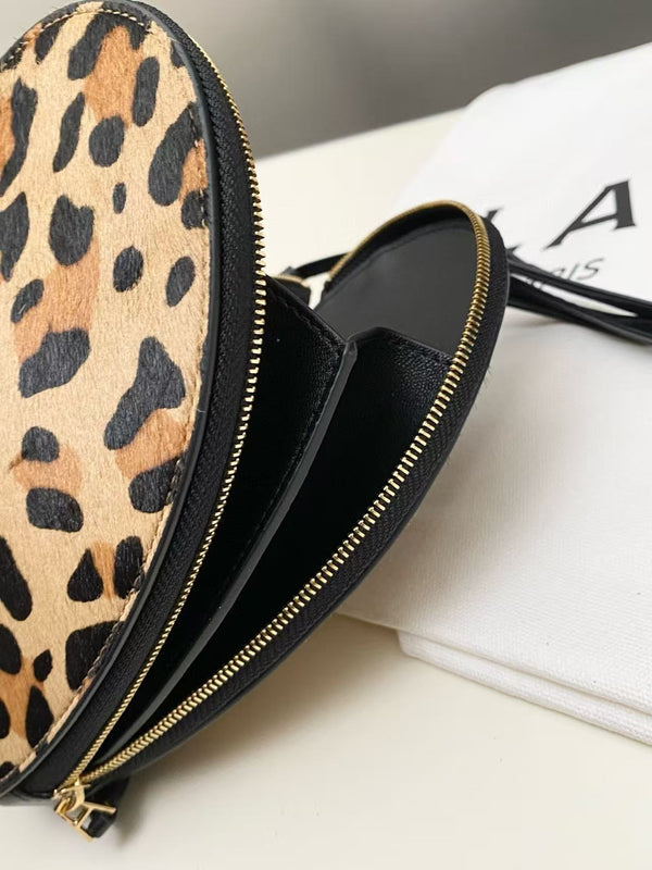 Alaia Le Coeur Bag Leo Pard-Printed Horsehair