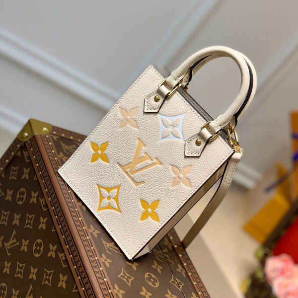 LV PETIT SAC PLAT CREMA MONOGRAM EMPREINTE PELLE DI VITELLO