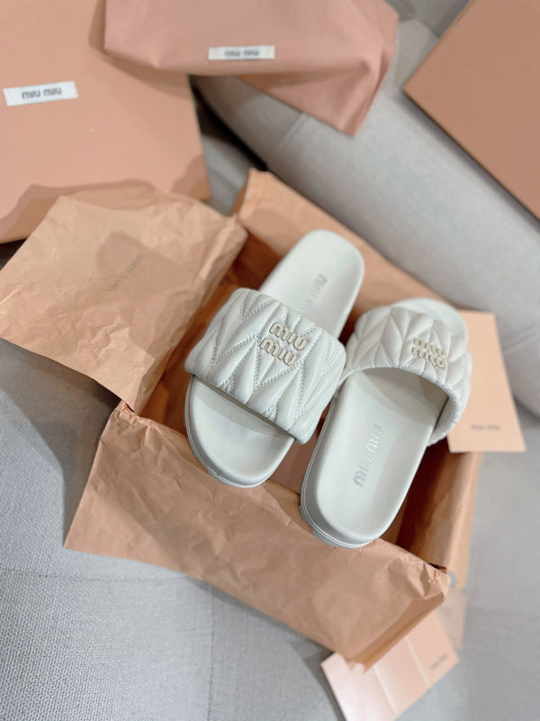 Miu 2026 Quilted Sandals Lambskin 155488