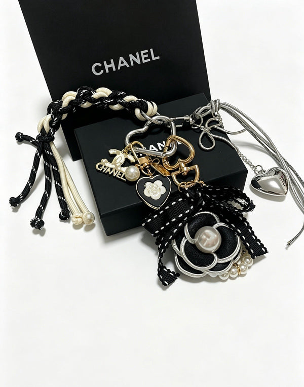 CC Black Camellia Flower Charm