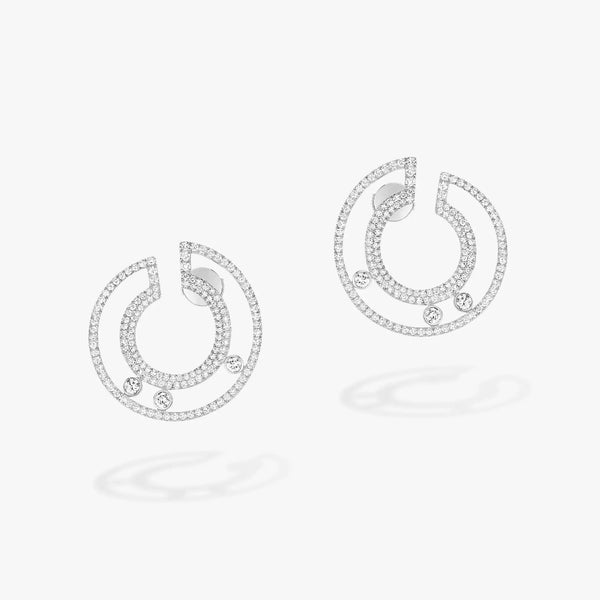 ORECCHINI IN ARGENTO CON DIAMANTI E PAVE' ROMANE CREOLES MOVE