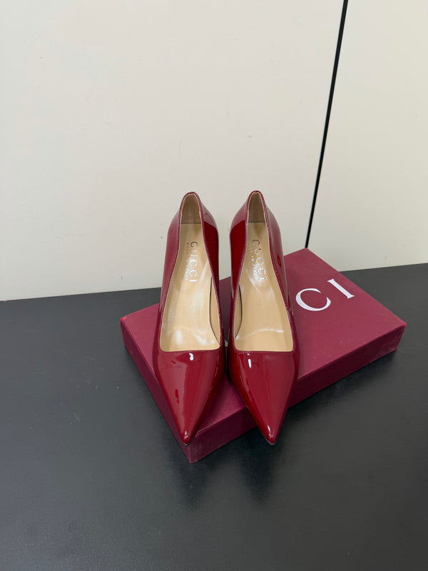 GG 26s Pointed Toe Pumps 8.5cm Patent Calfskin