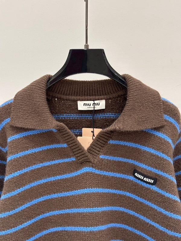 Miu 2026 Striped Polo Sweater Wool 431813
