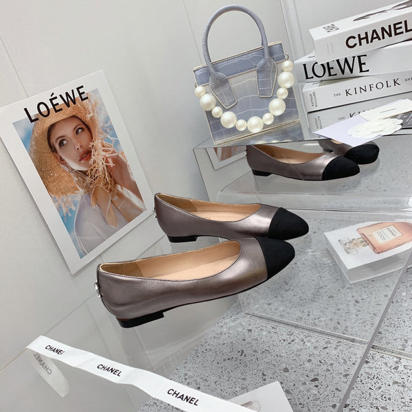 CC 2026 Cap Toe Ballet Flat Calfskin 162176