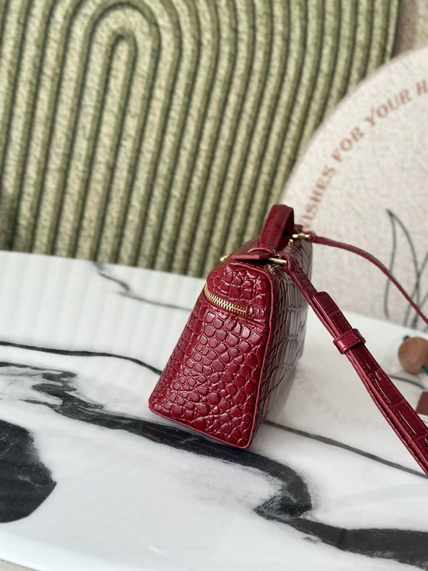 Extra Pocket L19 Burgundy Alligator Pattern Leather GHW