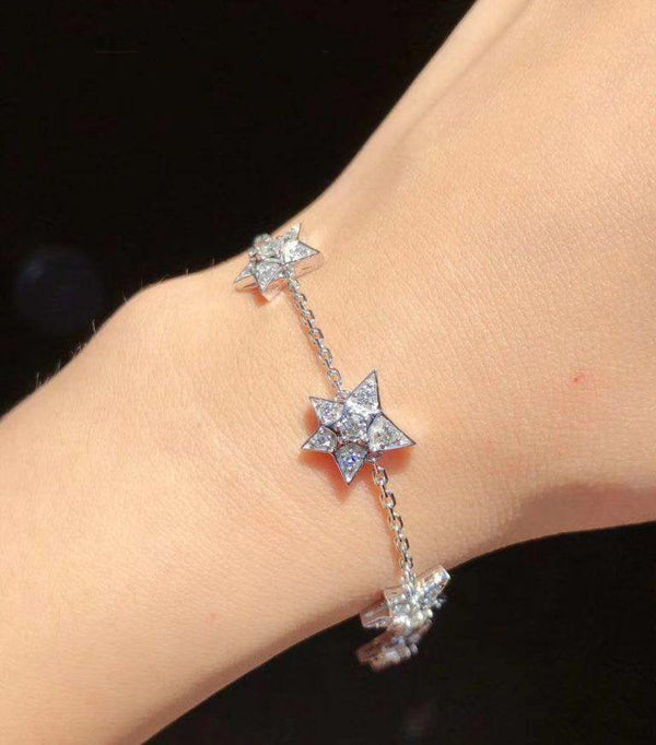 COMETE BRACELET SILVER DIAMOND 5 MOTIFS