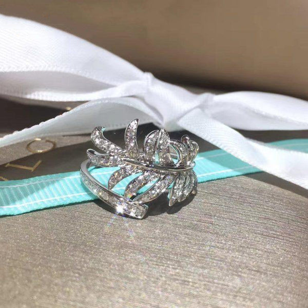 PLUME DE RING SILVER DIAMOND
