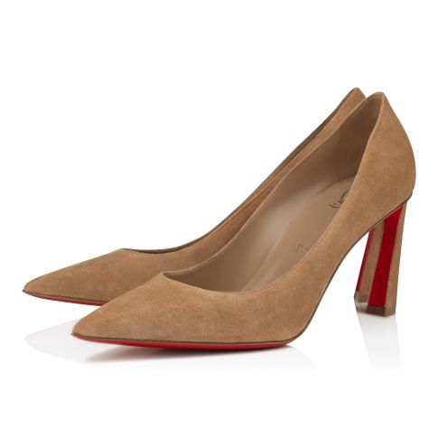 Décolleté CL Condora 85 mm Veau Velours Lionne Beige