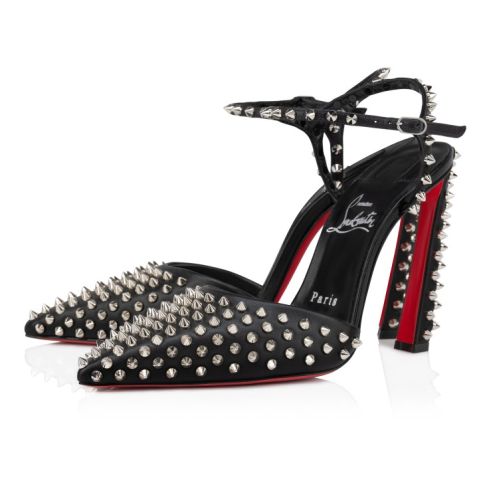 CL Condora Riviera Spikes 100 mm Pumps Nappa Leather And Silver Spikes Nero