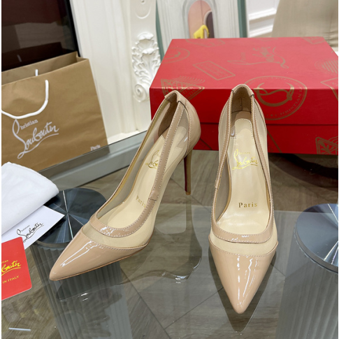 CL Galativi Pumps 85mm Mesh and Leather Nude